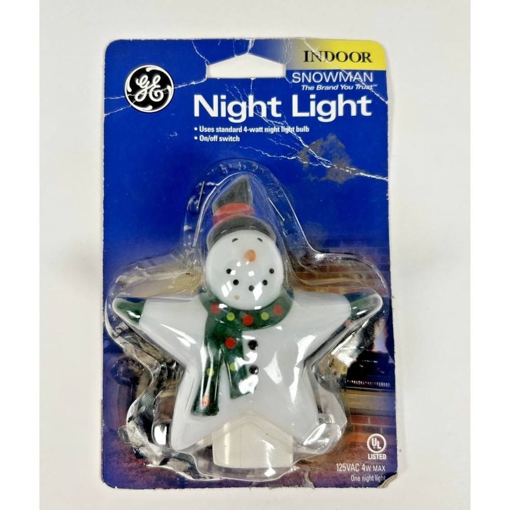 Vintage GE Christmas Snowman Nightlight NOS Y2K Brand new!